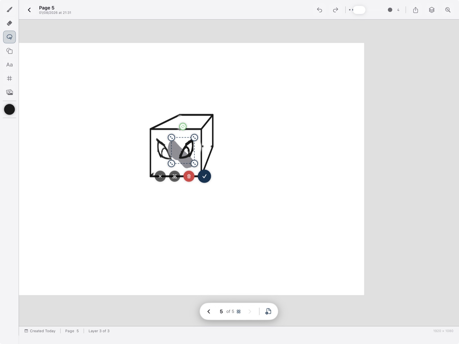 BlaezSketch lasso transform and duplicate handles on a drawing